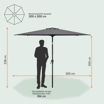 2dekans | LifeGoods Parasol - Tuin - Ø300 cm - 30°, Ophalen of Verzenden, Zo goed als nieuw