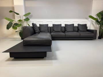 Walter Knoll Living Landscape Designsofa Bank Bruin, Hoekbank, Leer, Ophalen of Verzenden, Zo goed als nieuw