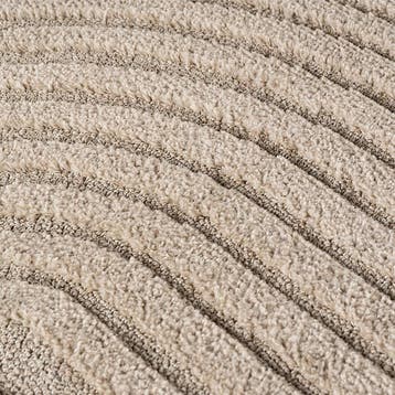 Rond Japandi Vloerkleed | Art | Bogen | Beige | 120x120 cm, Huis en Inrichting, Stoffering | Tapijten en Kleden, Verzenden, Nieuw