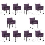 Set van 10 Leren eetkamerstoelen More - Toledo Aubergine, Ophalen of Verzenden, Nieuw, Leer, Vijf, Zes of meer stoelen