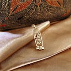 Gouden Egyptische cartouche hanger (Hanger of bedel), Ophalen of Verzenden, Gebruikt, Goud, Overige merken