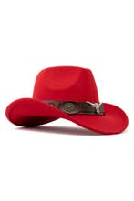 Cowboyhoed Rood Wolvilt Stier Rode Cowboy Western Hoed Stier, Ophalen of Verzenden, Nieuw, Overige maten, Carnaval