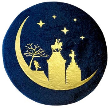 Baretspeld / button Sint&Piet op de daken - blauw, Ophalen of Verzenden, Nieuw