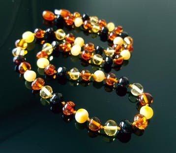 Amber Ketting - Echte Baltische Amber Ketting Barokke Kralen