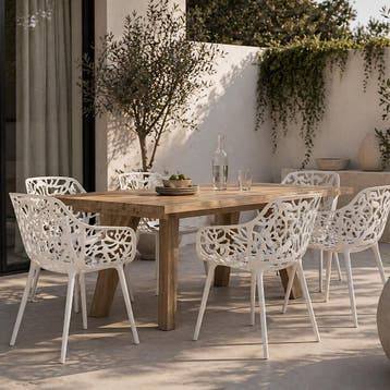 Eetkamerstoel  Aluminium Wit - Kuipstoel Wit - Stoel Wit, Huis en Inrichting, Stoelen, Ophalen of Verzenden, Nieuw, Wit