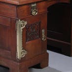 Art Nouveau Bureau met brons beslag en armstoel  incl stof e, Antiek en Kunst, Ophalen of Verzenden