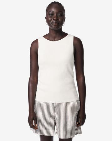 HEMA Dames top Rita rib wit, Verzenden, Nieuw