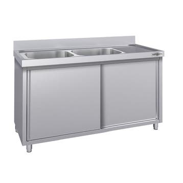 GGM Gastro | Spoelkast ECO - RVS - 1600x700mm - met 2 |, Verzenden, Nieuw in verpakking, RVS Meubilair