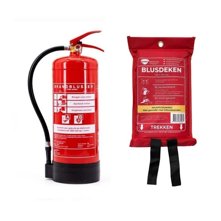 Schuimblusser en blusdeken pakket, Huis en Inrichting, Brandblussers en Brandkasten, Verzenden