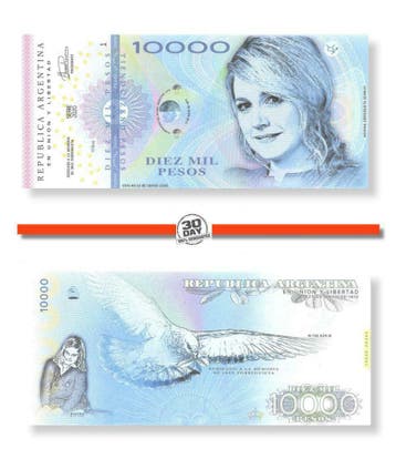 Argentina 10000 Pesos 2020 Specimen Maxima Zorreguieta, Postzegels en Munten, Ophalen of Verzenden, Zuid-Amerika, Los biljet