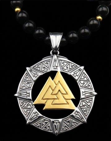 Valknut van Odin en obsidiaan – De Dodenknoop – Heldhaftige