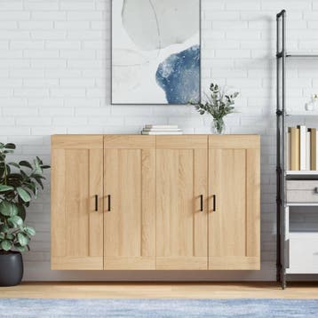 vidaXL Hangkasten 2 st bewerkt hout sonoma eikenkleurig, Verzenden, Nieuw, 50 tot 100 cm, Minder dan 100 cm
