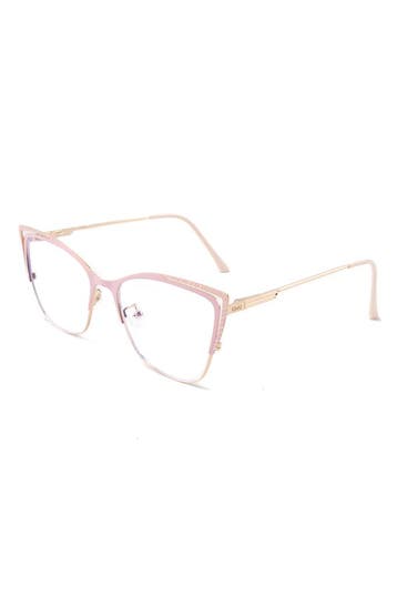 KIMU® Computerbril Cat Eye Roze Montuur Doorzichtige Glazen, Ophalen of Verzenden, Nieuw, Feestartikel, Carnaval