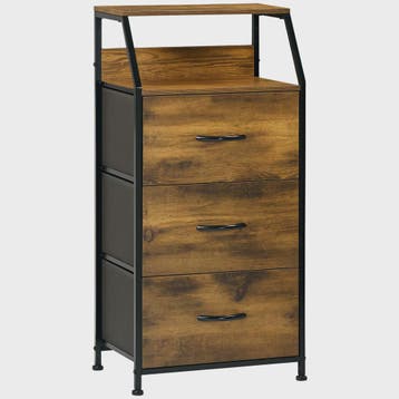 Industriële Ladekast met 3 Lades en 2 Open Planken - 44x29x9, Verzenden, Nieuw