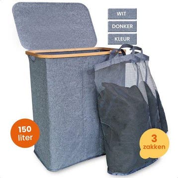 Goliving Wassorteerder 3 Vakken - 150L - Opvouwbare Wasmand, Verzenden, Nieuw