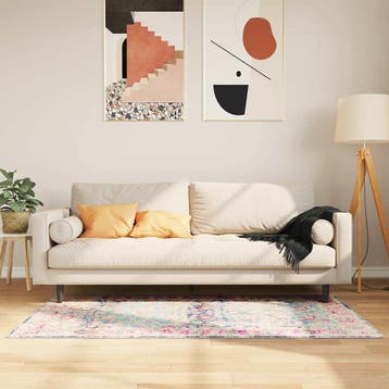 vidaXL Vloerkleed wasbaar 80x150 cm meerkleurig, Verzenden, Nieuw, Blauw