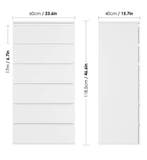 Ladekast met 6 Lades – Hoge Houten Dressoir Wit/Zwart, Verzenden, Nieuw