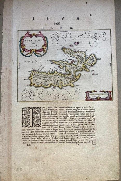 Italië - Elba; Willem Blaeu - Theatrum Orbis Terrarum -, Boeken, Atlassen en Landkaarten