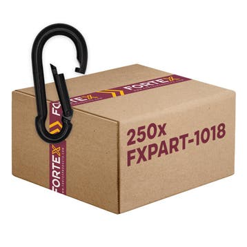 250x FORTEX Karabijnhaak 6x60mm WLL 120  kg zwart DIN 5299, Muziek en Instrumenten, Licht en Laser, Verzenden, Nieuw