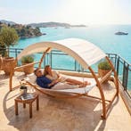 Hangmat Locarno voor 2 personen 328x160x171,5cm - teak, Verzenden, Nieuw