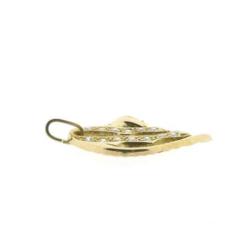 Gouden panter hanger met zirconia (Hanger of bedel), Ophalen of Verzenden, Gebruikt, Goud, Overige merken