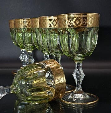 Artemisia - Drinkset (6) - Kristal, goud 24 karaat
