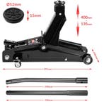 Hydraulische Krik Zwart 3 Ton 135-400mm (Auto-Fiets), Verzenden, Nieuw