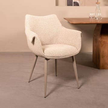 Stoel Mirai | Naturel | Royal Boucle | Taupe Metalen Frame |, Verzenden, Nieuw in verpakking
