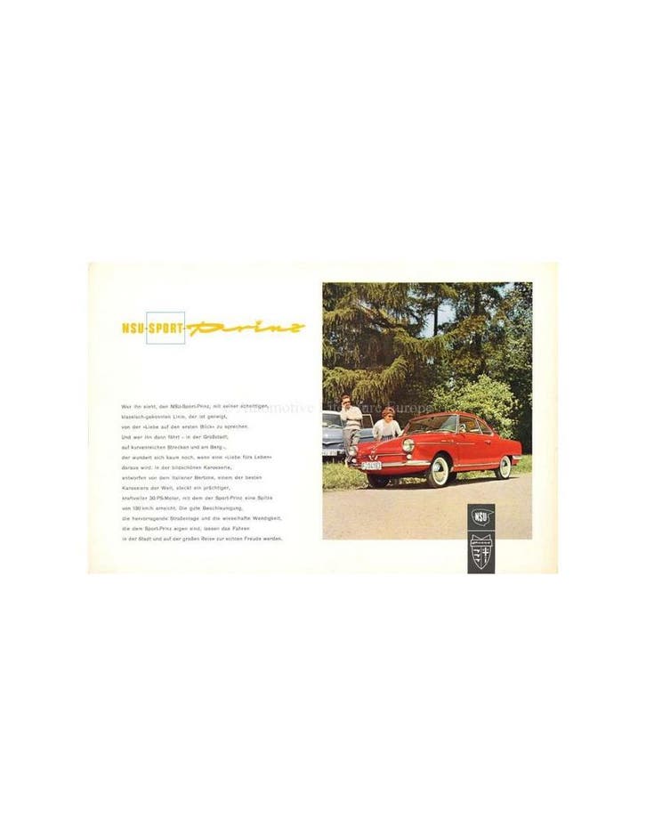 1971 NSU SPORT-PRINZ BROCHURE DUITS, Boeken, Auto's | Folders en Tijdschriften