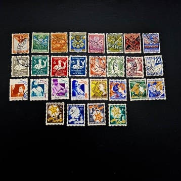 Nederland 1926/1934 - Zeven complete series roltanding, Gestempeld