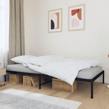 vidaXL Bedframe metaal zwart 107x203 cm, Huis en Inrichting, Slaapkamer | Bedden, Eenpersoons, Verzenden, Zwart, Nieuw