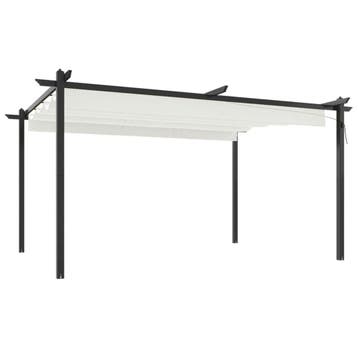 Prieel Creme 4x3m - Gepoedercoat staal | Tweedekansje OP=OP, Tuin en Terras, Ophalen of Verzenden, Zo goed als nieuw, Tuinpaviljoen