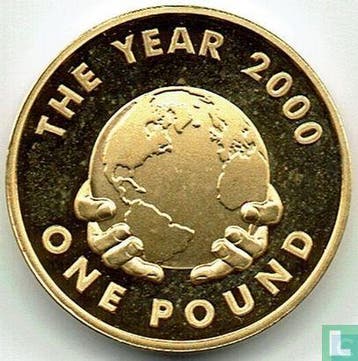Guernsey 1 pound 2000 (PROOF) Year 2000, Verzenden, Overige landen, Losse munt, Goud