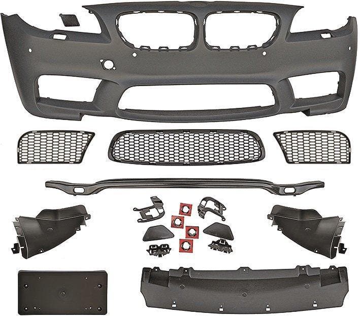 EVO M5 Look Voorbumper + PDC BMW 5 Serie F10 F11 B4838, Auto-onderdelen, Carrosserie en Plaatwerk, Nieuw, BMW, Voor, Bumper