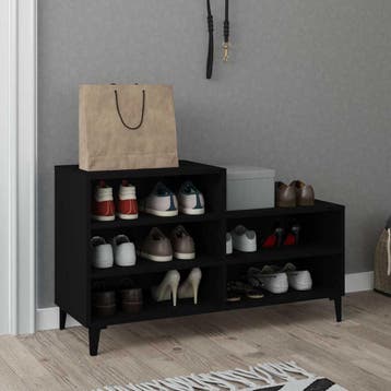 vidaXL Schoenenkast 102x36x60 cm bewerkt hout zwart, Verzenden, Nieuw