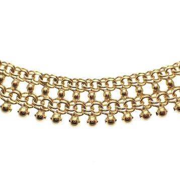 Vintage gouden galeriedraad schakelcollier (Ketting), Ophalen of Verzenden, Gebruikt, Overige kleuren, Goud