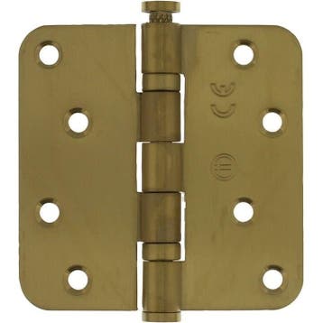 Kogellagerscharnier RVS ronde hoeken 89x89mm PVD mat mess..., Ophalen of Verzenden, Nieuw, Rvs, Scharnier