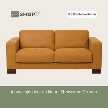 Leren bank Clear - 2,5 zits - Kenia Cognac (cognac) - Poten, Huis en Inrichting, Bohemian, Eigentijds, Modern, Retro, Vintage