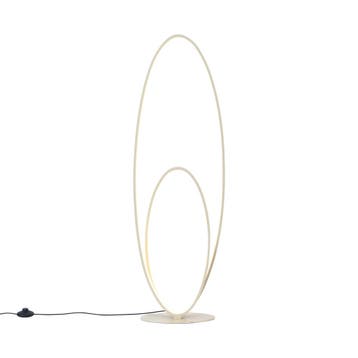 Design vloerlamp beige incl. LED 3-staps dimbaar - Boomerang, Verzenden, Nieuw, Design