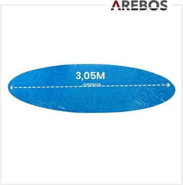 Zwembad Afdekzeil - Rond - Solarzeil - 305 cm - Blauw - Areb, Verzenden, Zo goed als nieuw
