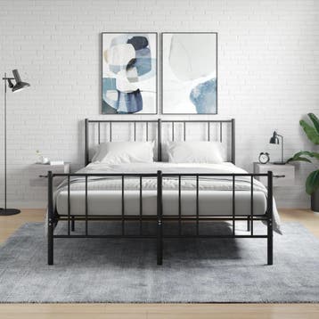 vidaXL Nachtkastjes 2 st wandgemonteerd 35x35x20 cm grijs, Huis en Inrichting, Verzenden, Nieuw