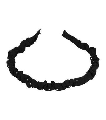Haarband Diadeem 1cm – Glitter Steentjes – Gerimpelde Stof –, Nieuw