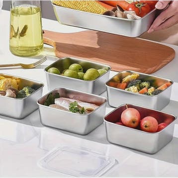 5-delige RVS Voedselcontainers Set - Luchtdichte BPA-Vrije B, Verzenden, Nieuw