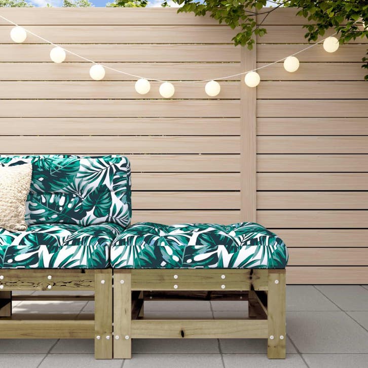vidaXL Tuinvoetenbank met kussen geïmpregneerd grenenhout, Tuin en Terras, Tuinsets en Loungesets, Nieuw, Verzenden