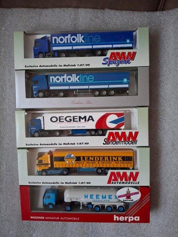 Herpa, Herpa,awm 1:87 - Model vrachtwagen (5) - Norfolkline;, Nieuw