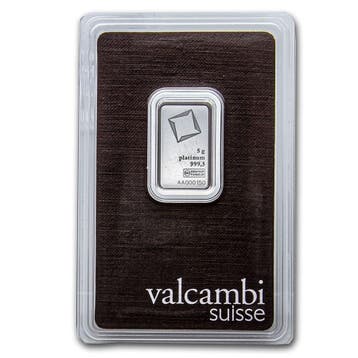 Platina 5 gram Valcambi, Verzenden, Losse munt
