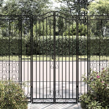 vidaXL Poort 121x8x180 cm smeedijzer zwart, Verzenden, Nieuw