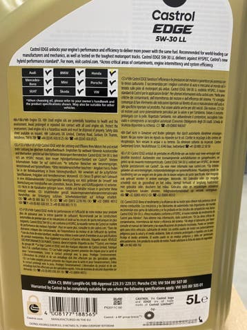 Castrol Edge 5W-30 Longlife Titanium LL 5L, Verzenden