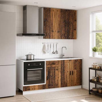vidaXL Keukenblok PORTO 5 st Oud hout Bewerkt hout, Verzenden, Nieuw, Bruin