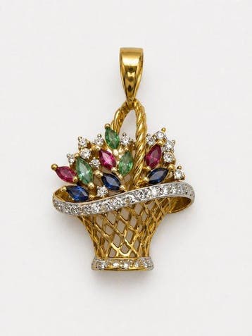 Hanger - 18 karaat Geel goud, Sieraden, Tassen en Uiterlijk, Antieke sieraden